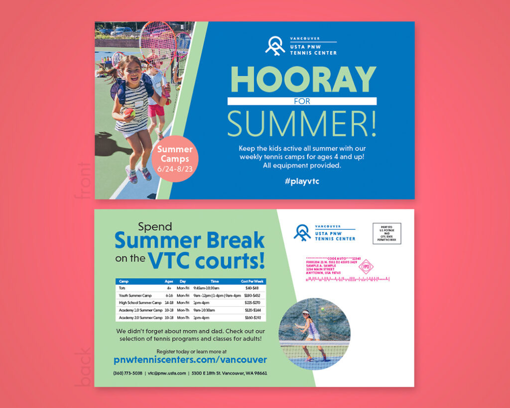 USTA PNW Summer Camps Postcard Rockel Design